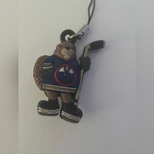 NHL Rubber Oilers Beaver Key Chain